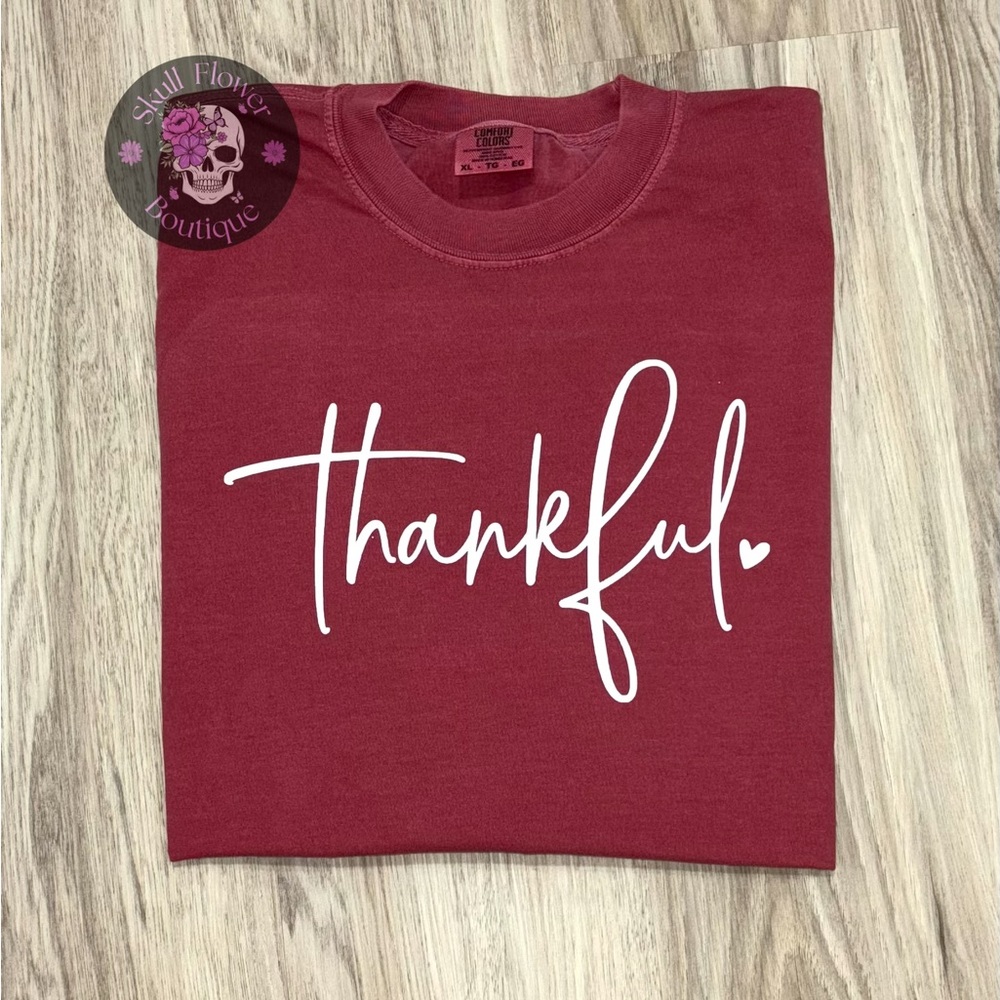 Comfort Colors Brick Thankful Tee